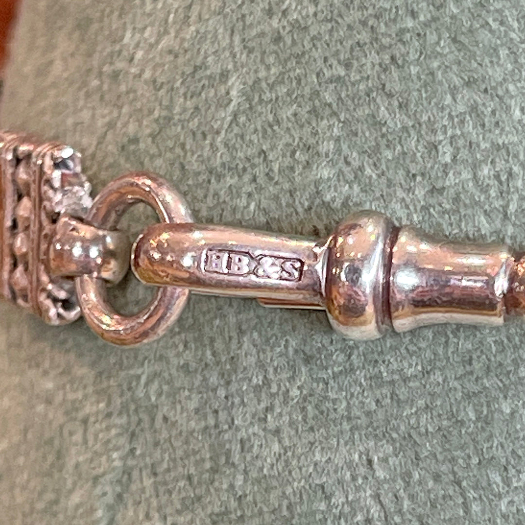 Reserved~Victorian Silver and Enamel Albertina Bracelet, c. 1880