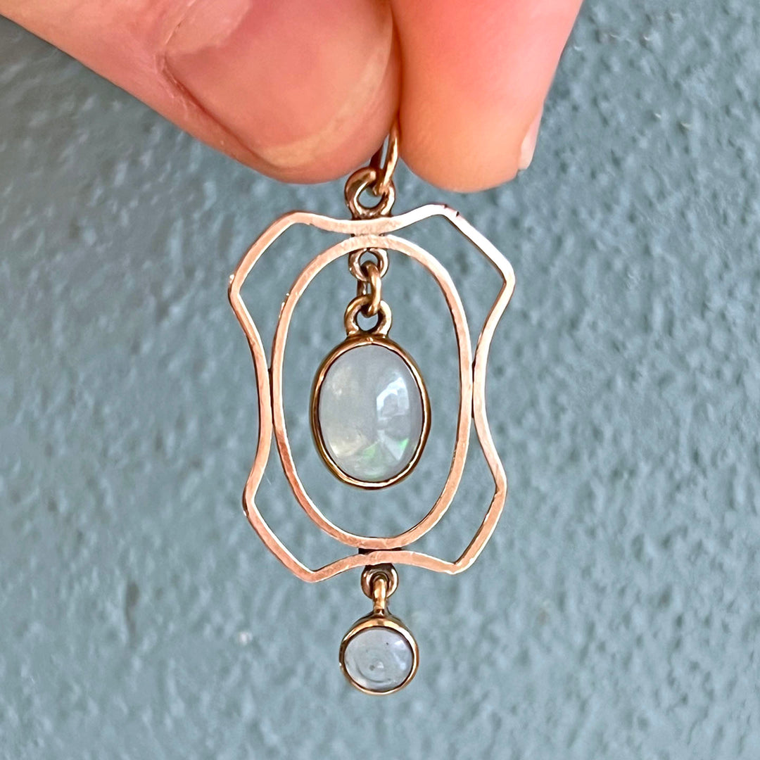 Antique Arts and Crafts Opal Gold Pendant c. 1910