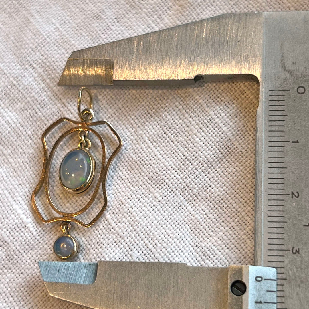 Antique Arts and Crafts Opal Gold Pendant c. 1910