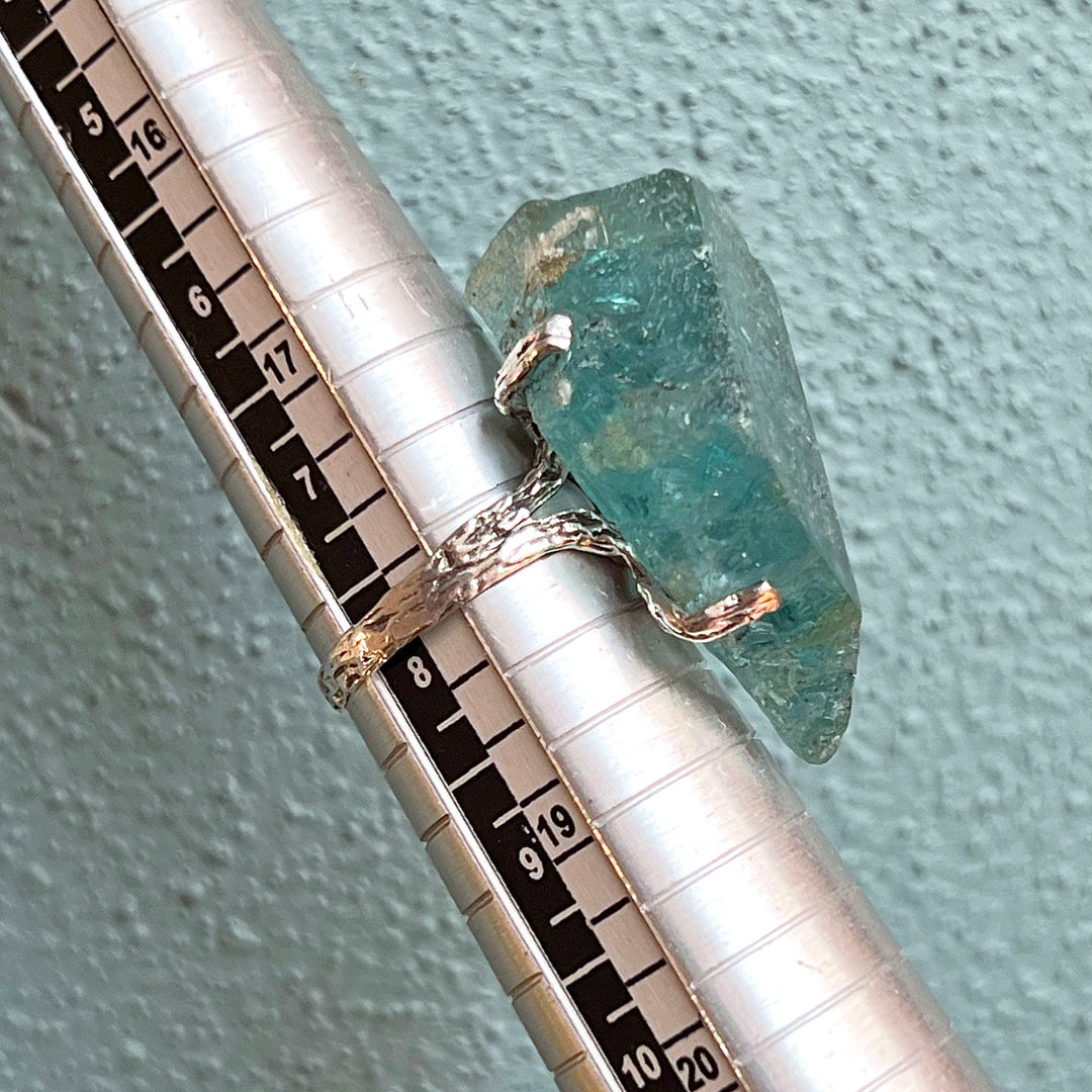 Antique Crystal Tourmaline Sterling Silver Ring c. 1920