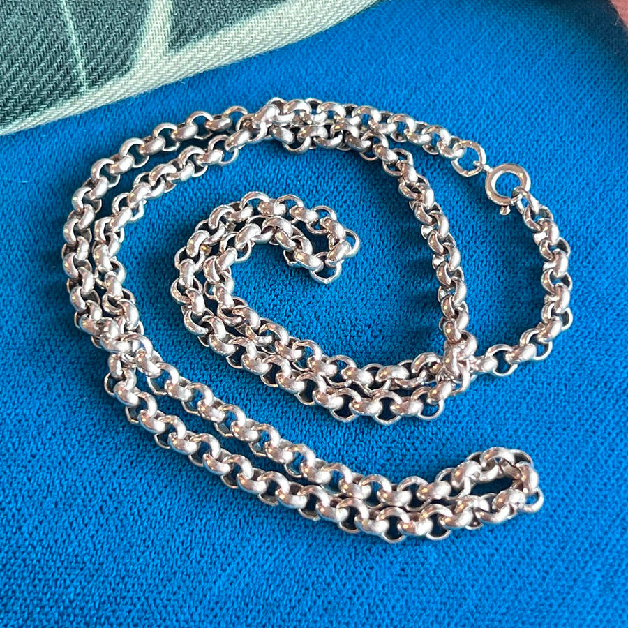 Antique Edwardian Silver Chain Necklace c.1910