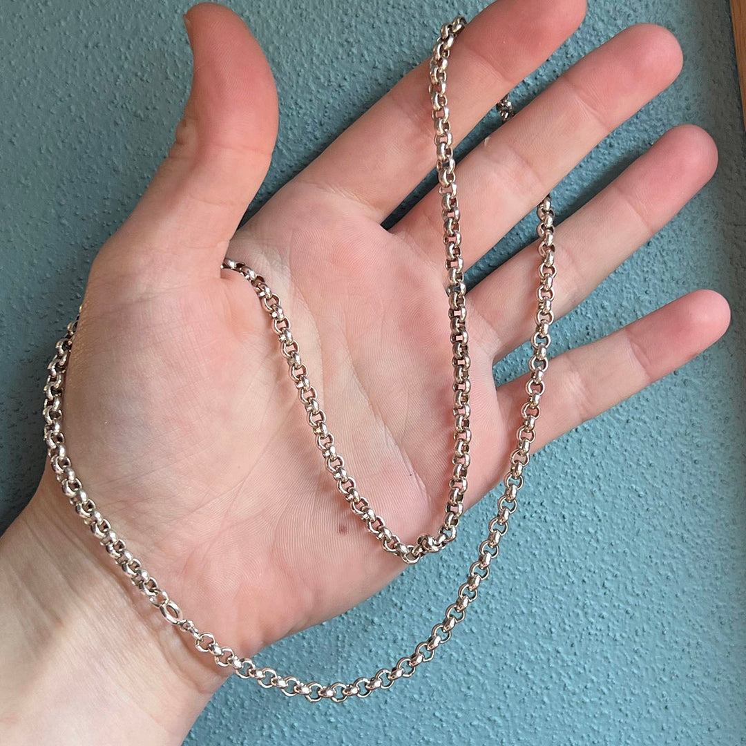 Antique Edwardian Silver Chain Necklace c.1910