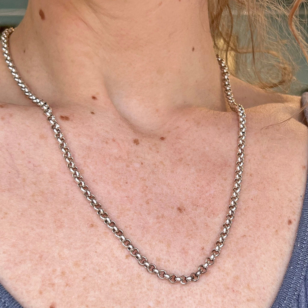 Antique Edwardian Silver Chain Necklace c.1910