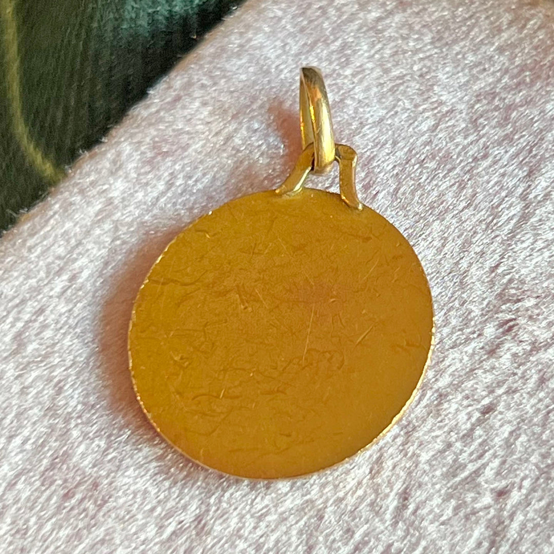 Antique French 18 Karat Gold Pendant St. John the Baptist c. 1900