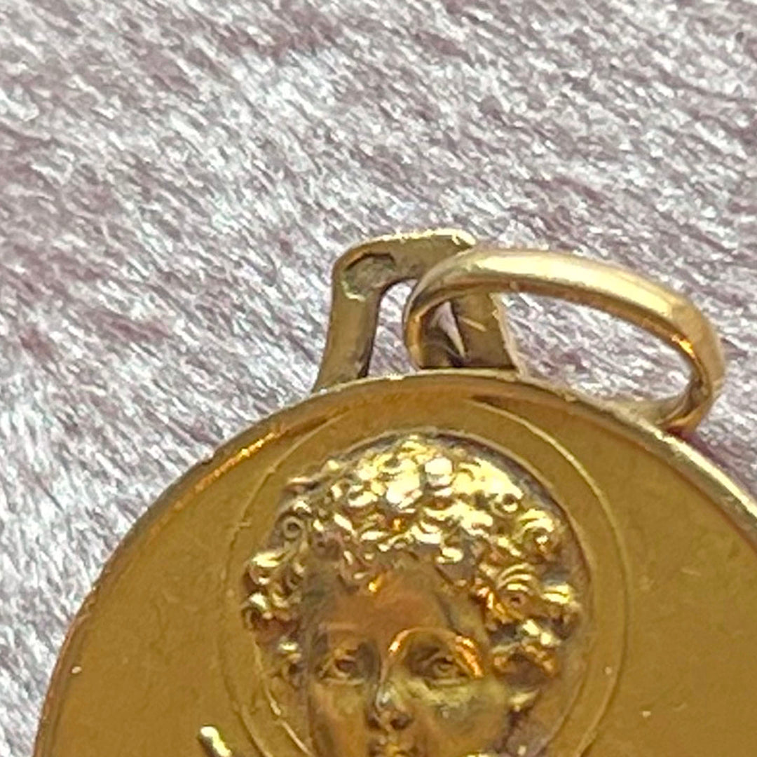 Antique French 18 Karat Gold Pendant St. John the Baptist c. 1900