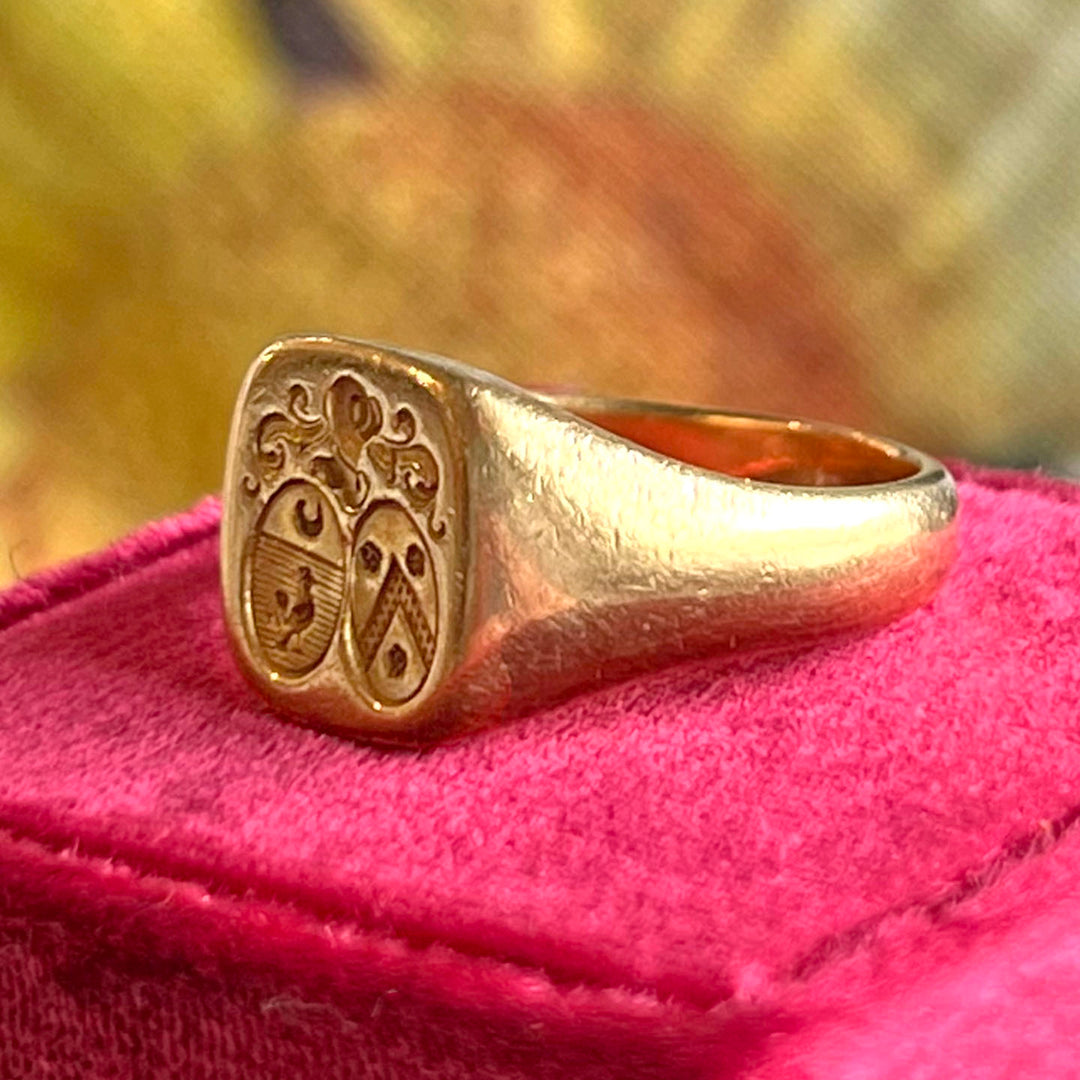 Antique French 18k Gold Signet Ring, c. 1890