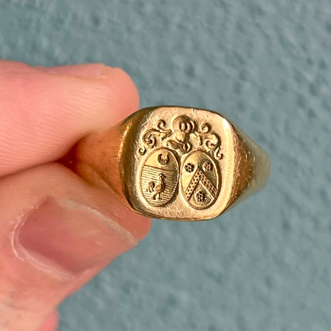 Antique French 18k Gold Signet Ring, c. 1890