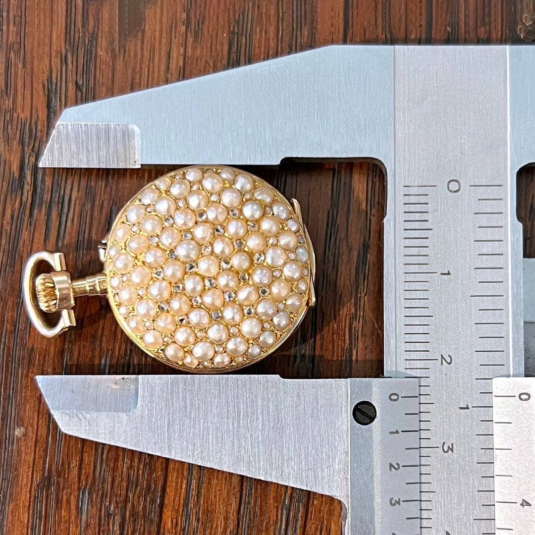 Antique French Gold Pearl & Diamond Lady’s Watch c. 1890
