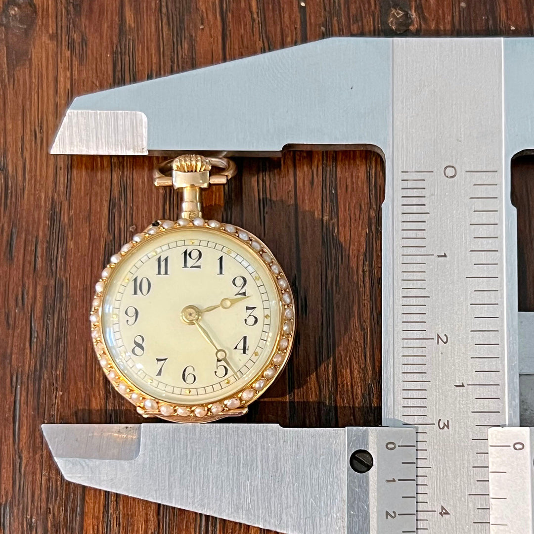 Antique French Gold Pearl & Diamond Lady’s Watch c. 1890