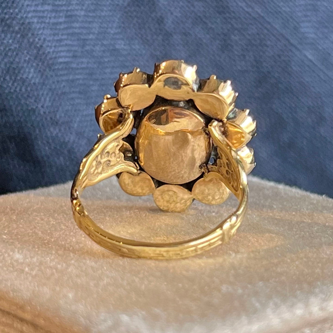 Antique Georgian Garnet and Agate Cluster Ring, c.1820