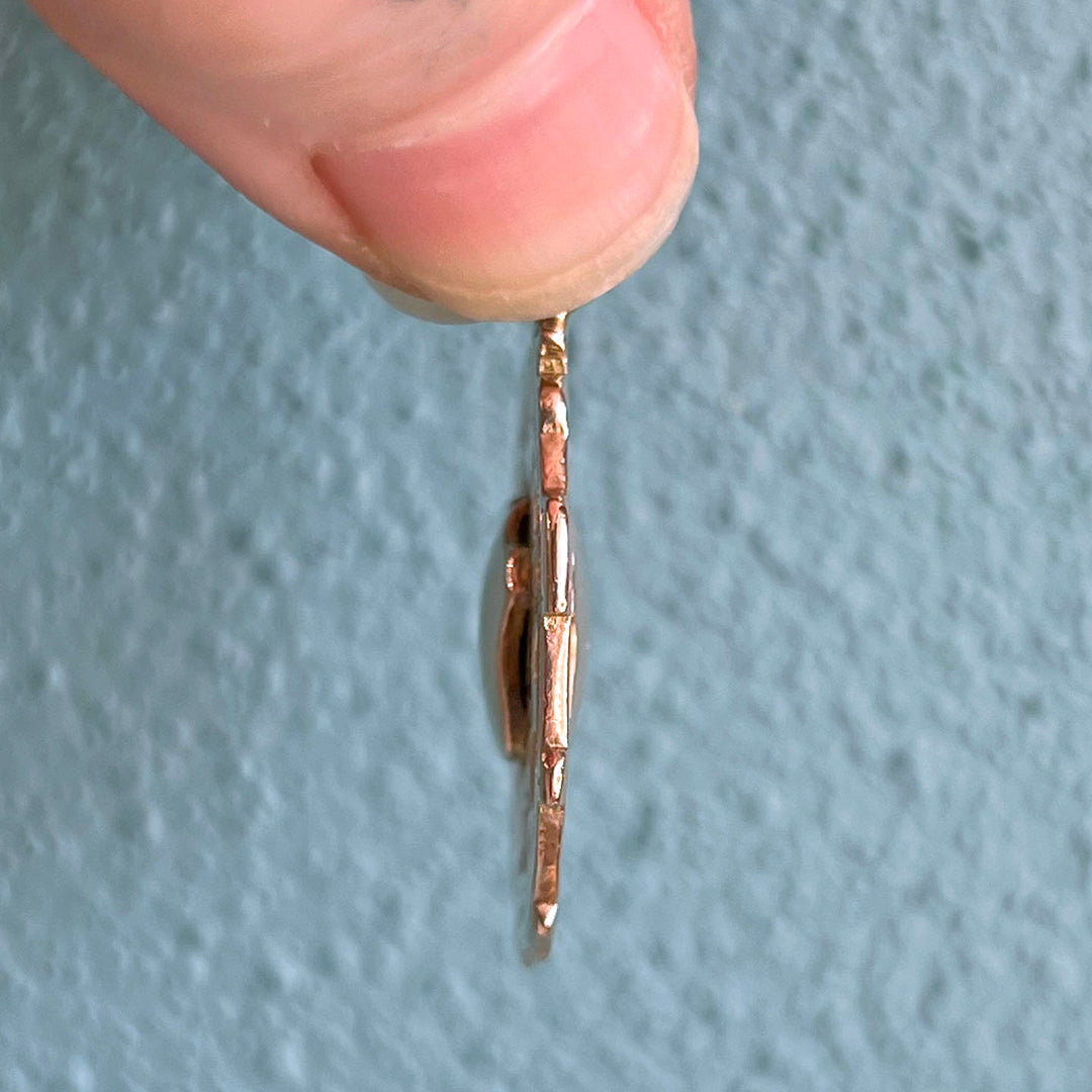 Antique Gold Shield Fob Pendant Fattorini & Sons, Birmingham 1914