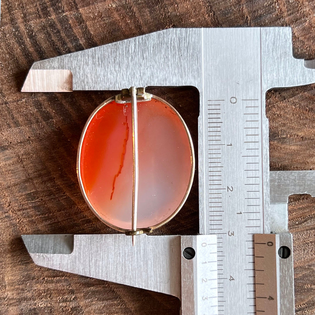 Antique Gold Victorian Brooch Banded Agate