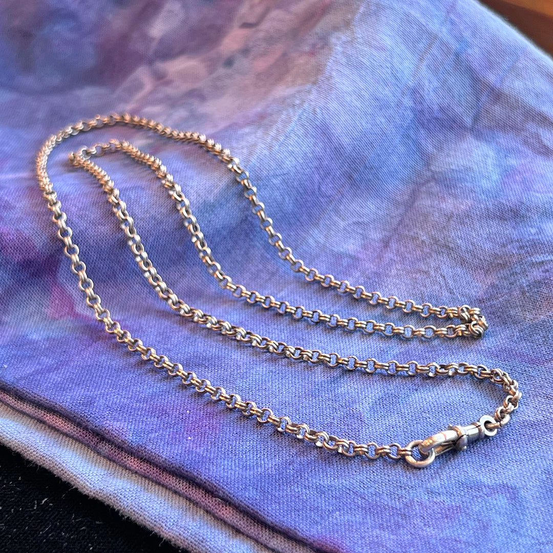 Antique Victorian Silver Chain 28” c. 1880