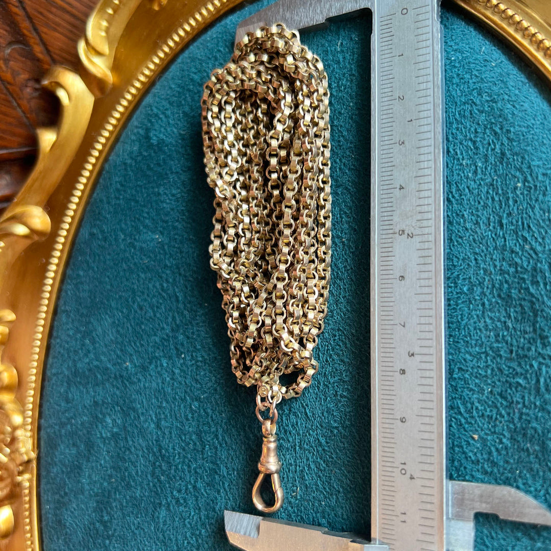 Antique Victorian 9k Gold 60” Chain c. 1880