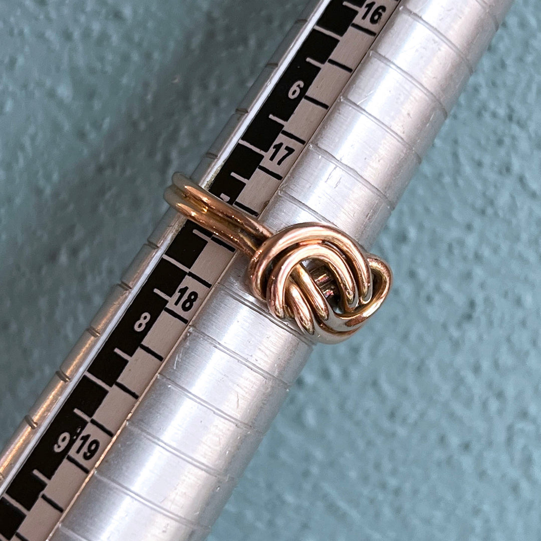 Antique Victorian 9k Gold Love Knot Ring, Birmingham 1891