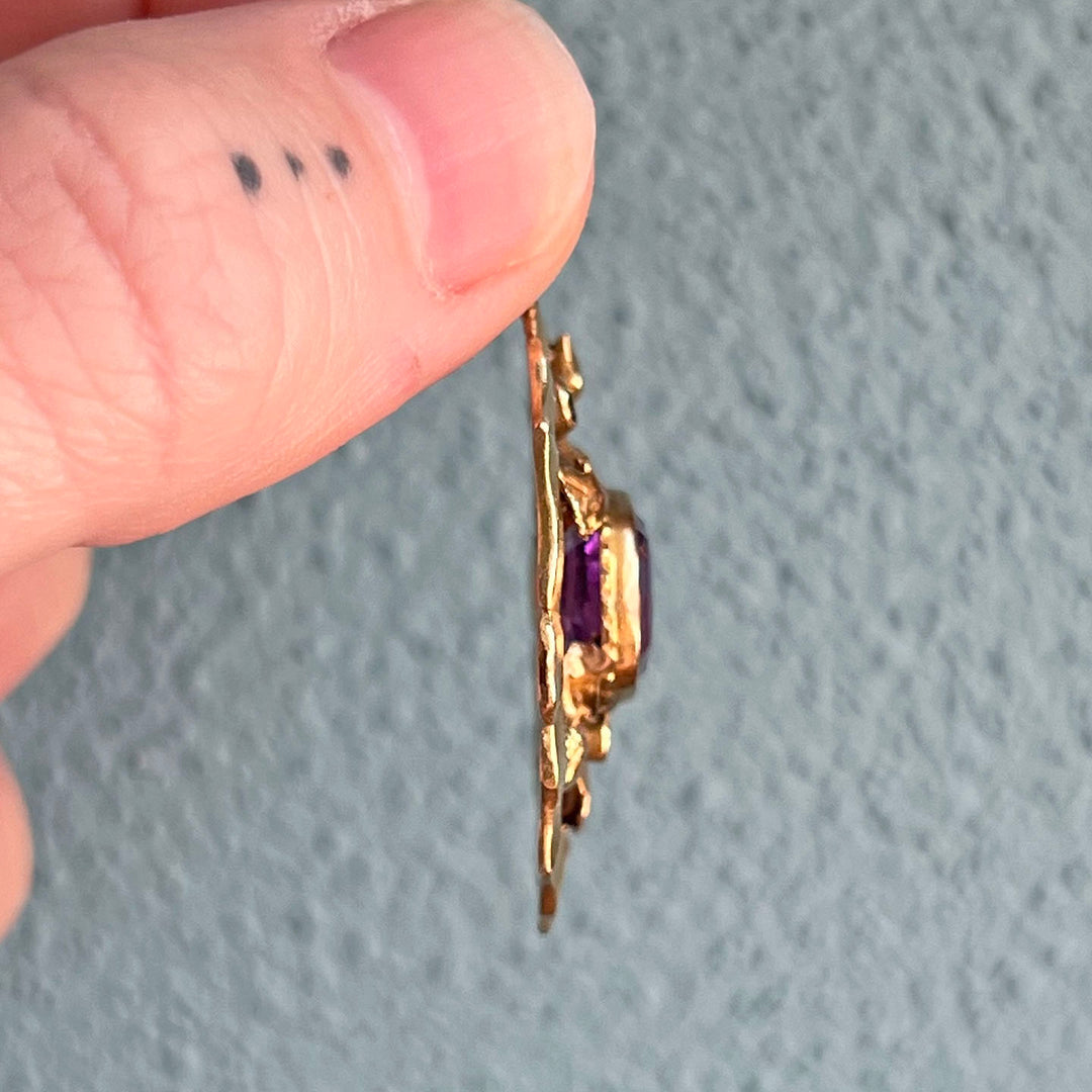 Antique Victorian Amethyst, Demantoid Garnet Pendant, c. 1890