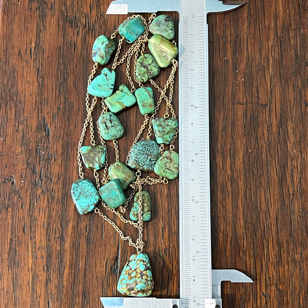 Antique Victorian Gold and Turquoise Necklace c. 1890