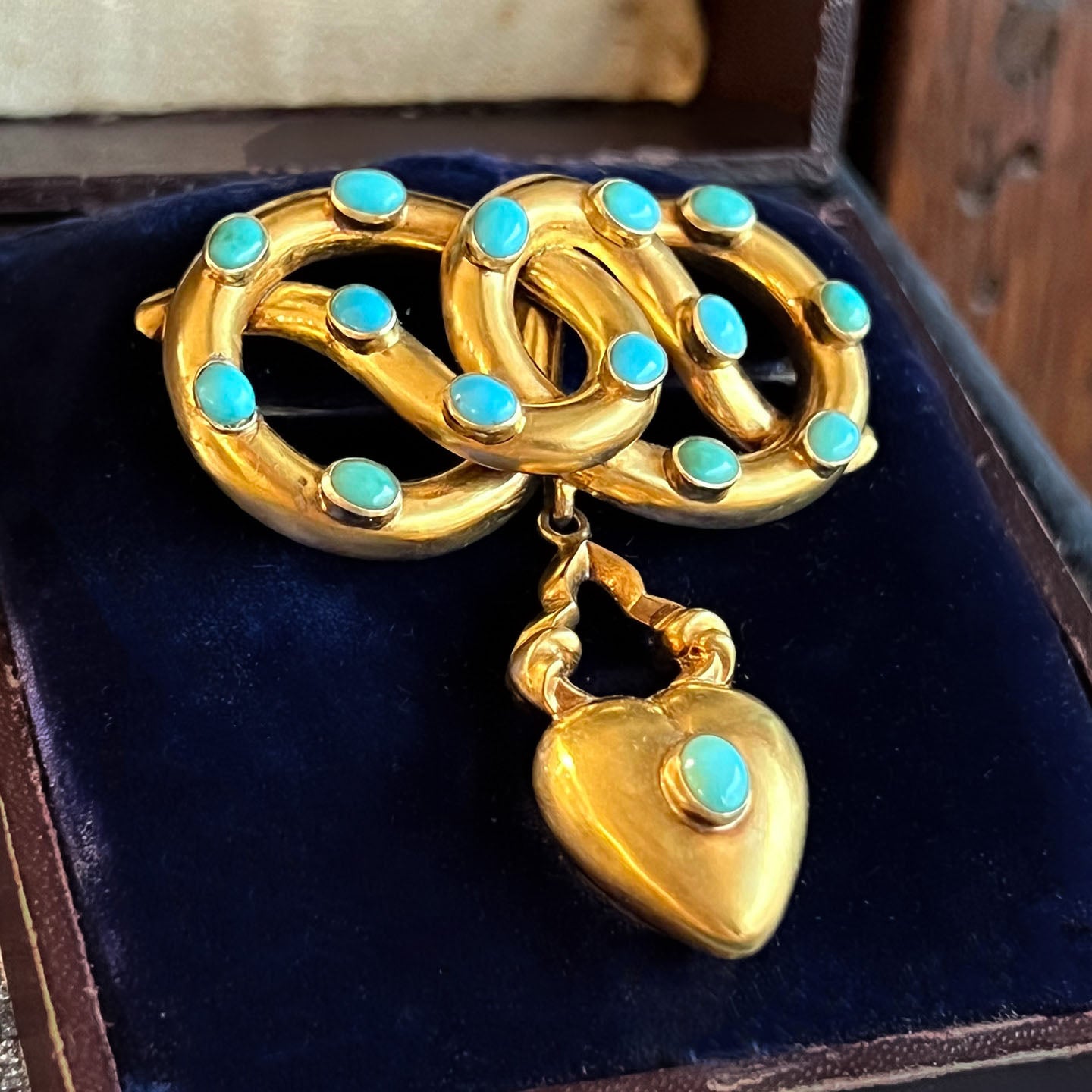 HOSTPICK!!! Vintage Love Motif 18k Plated A lovely antique pique heart pendant dating from the mid  main image 2