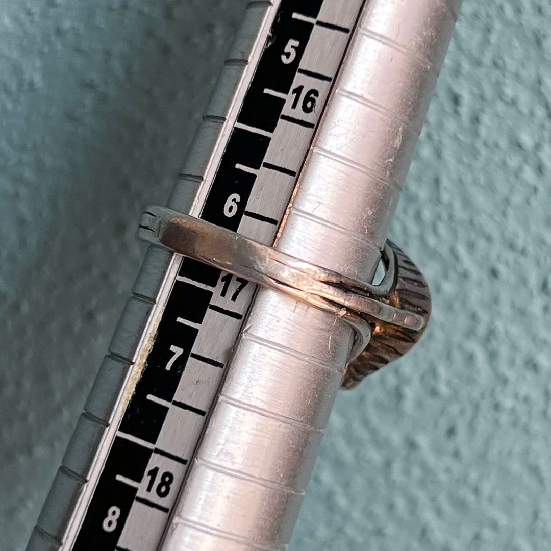 Antique Victorian Silver Engraved Crown Ring, c. 1900