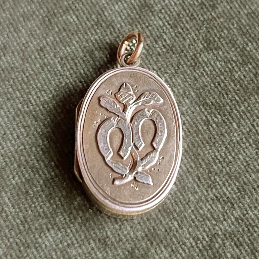 Antique Victorian Silver Gilt Horseshoe Locket, Birmingham 1903