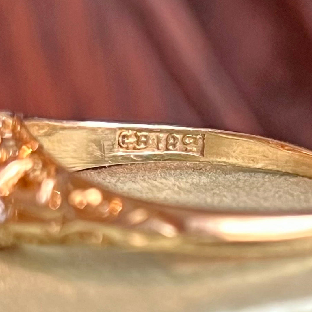 Antique Victorian Topaz Diamond Gold Ring c. 1900