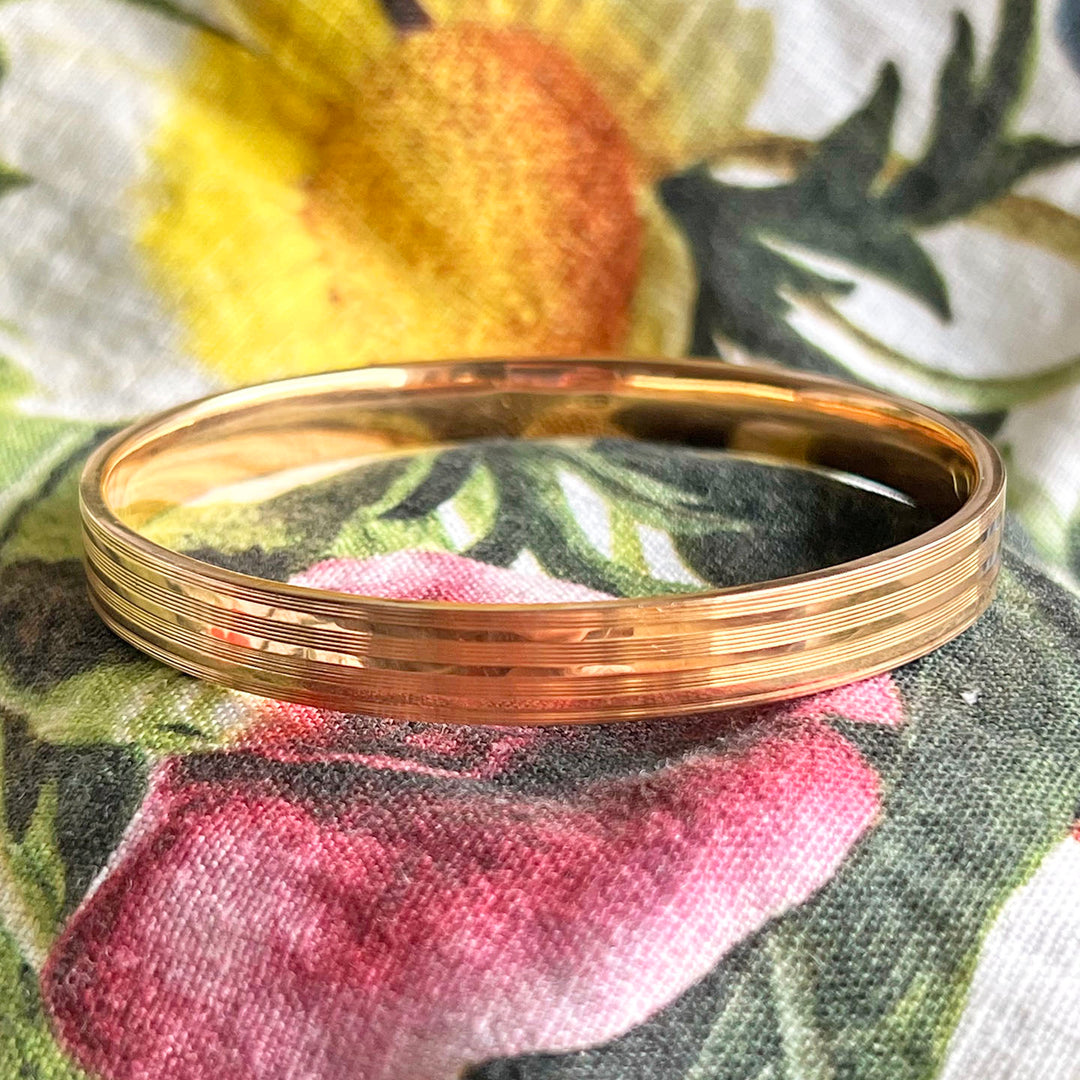 Art Deco 15K Gold Bangle Bracelet, London 1922