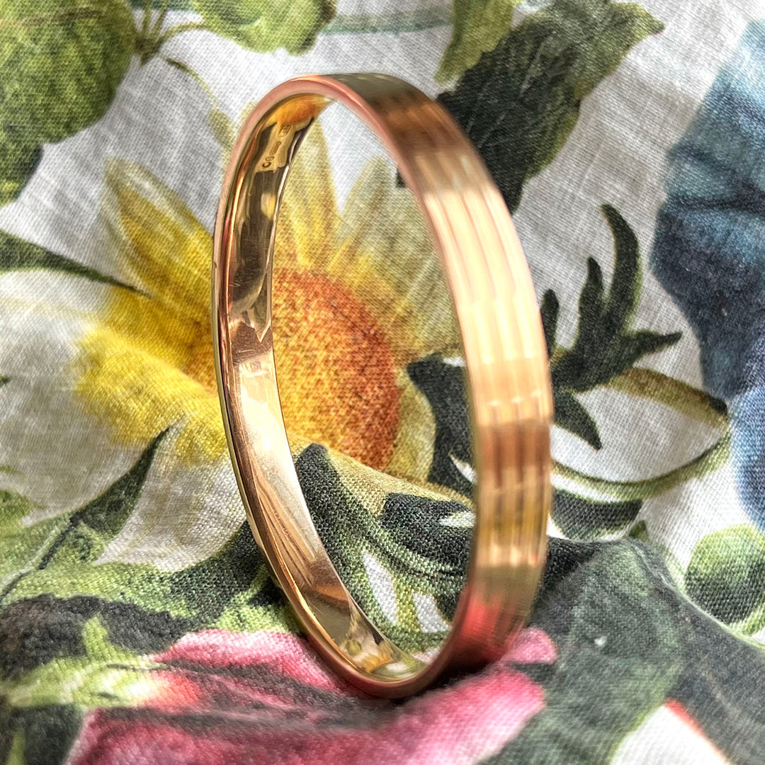 Art Deco 15K Gold Bangle Bracelet, London 1922