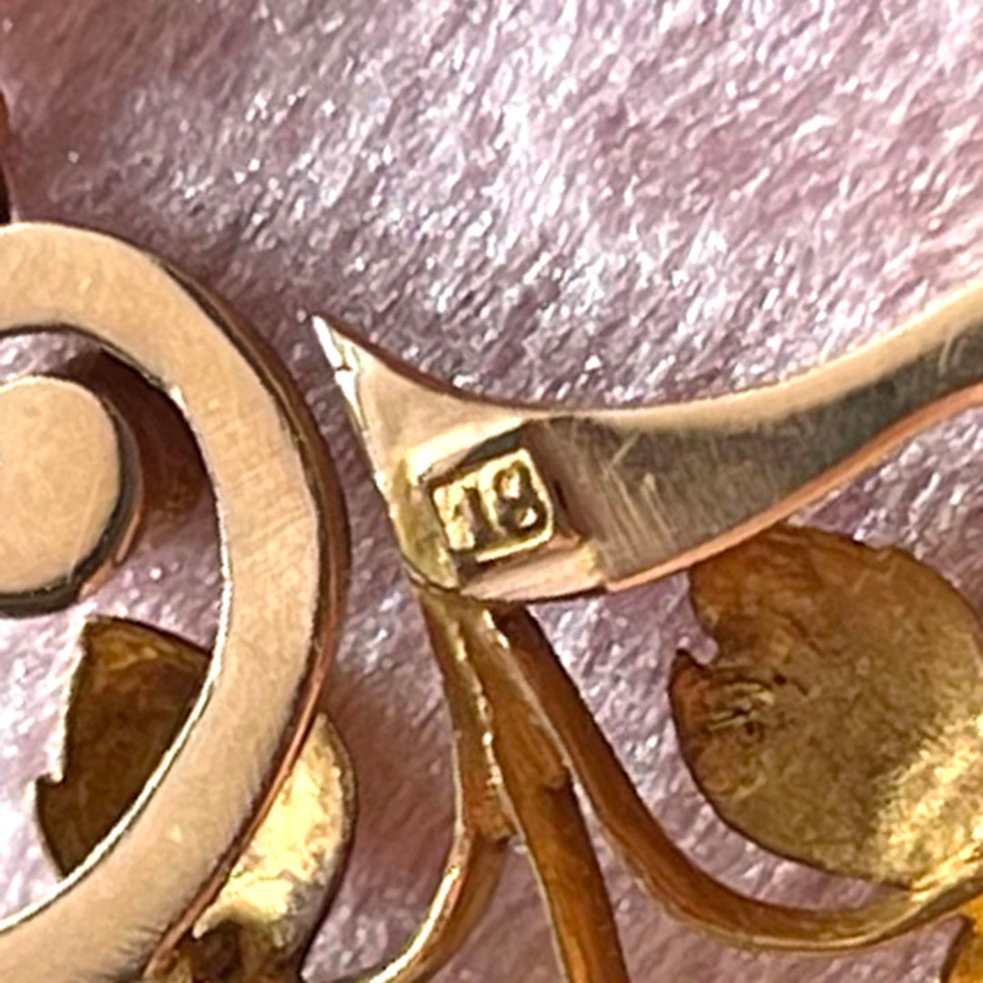Art Nouveau Gold Pendant Sapphire Pearl c. 1910