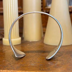 Vintage Danish Silver Cuff Bangle Bracelet Hans Hansen Mid-Century