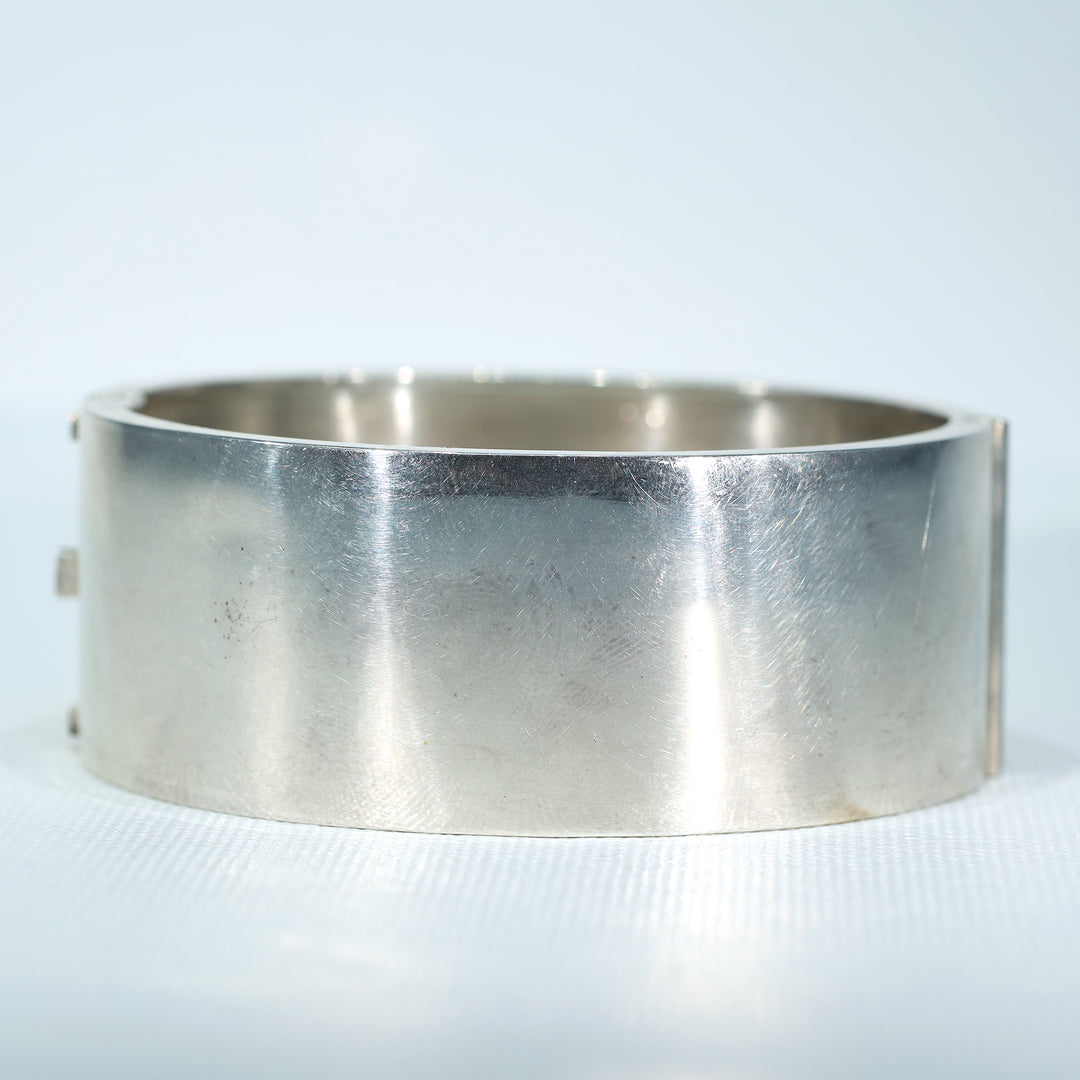 Victorian Sterling Silver Engraved Thistles Bangle Cuff Bracelet Hallmarked 1893