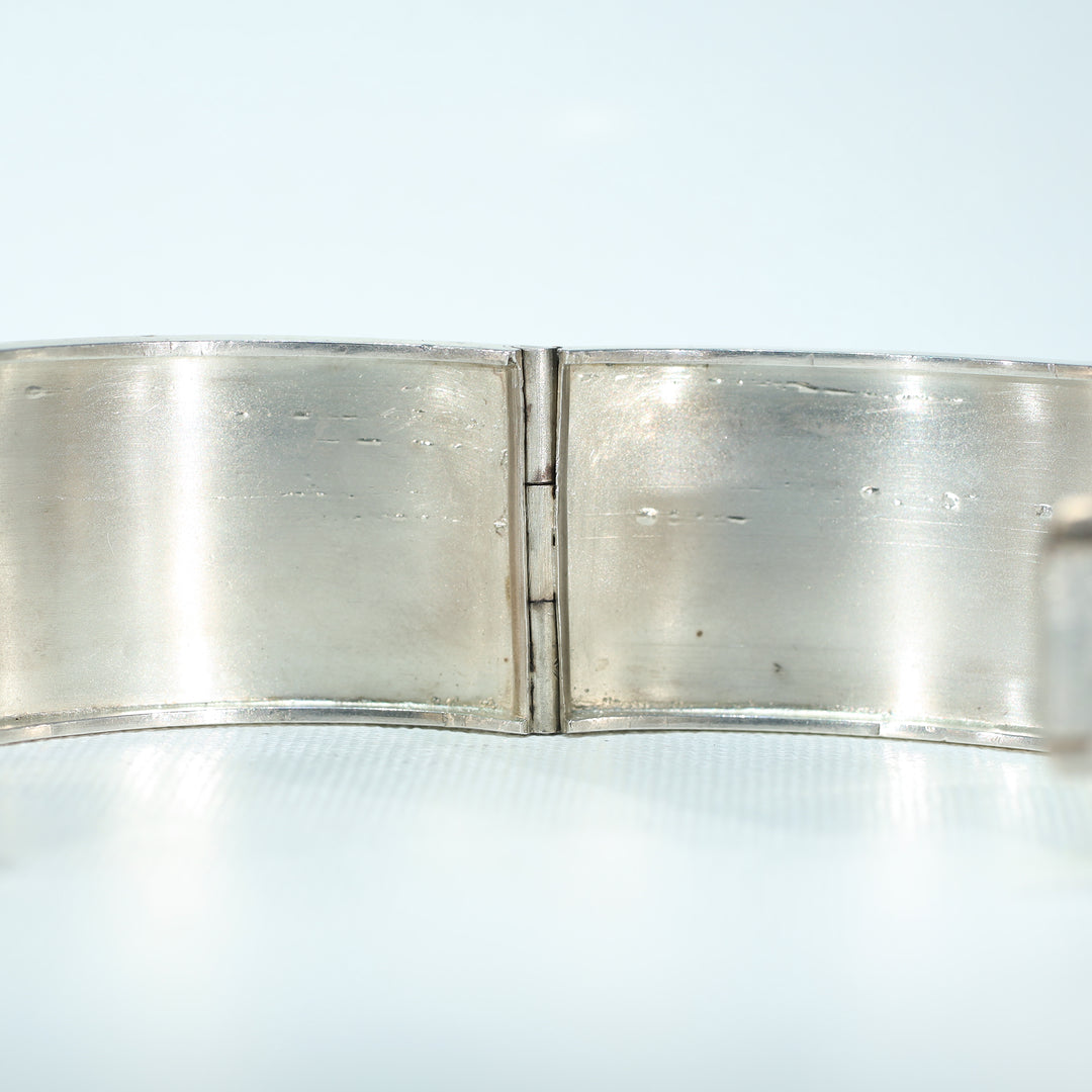 Victorian Sterling Silver Engraved Thistles Bangle Cuff Bracelet Hallmarked 1893