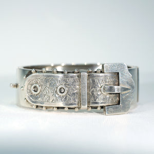 Victorian Silver Buckle Bangle, Dtd. 1884