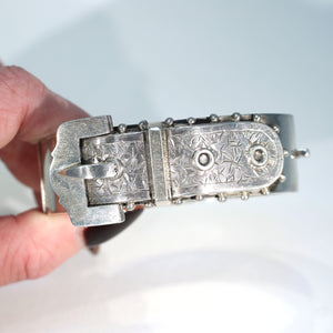 Victorian Silver Buckle Bangle, Dtd. 1884