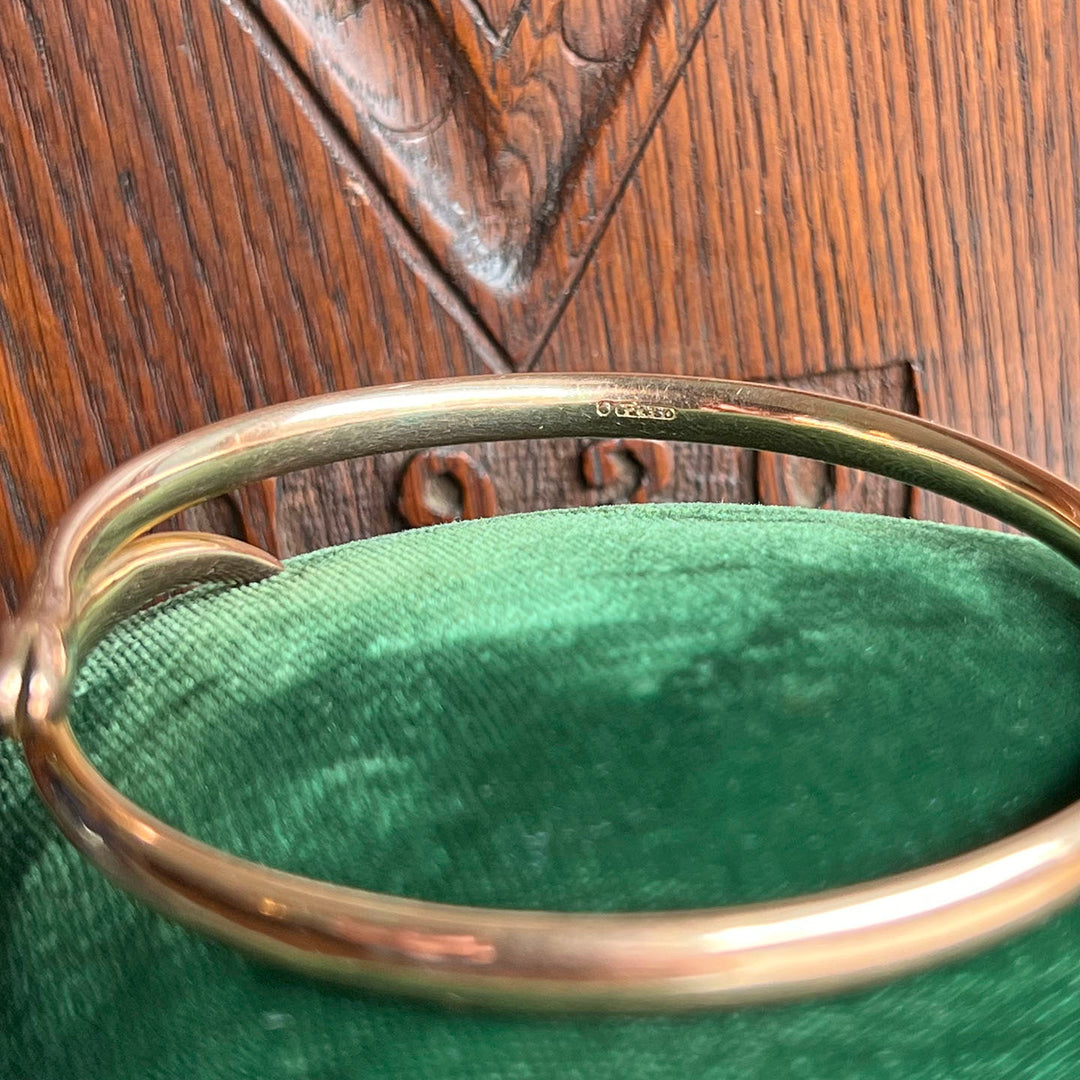 Antique Victorian 9k Gold Coiled Snake Arm Bangle c. 1900