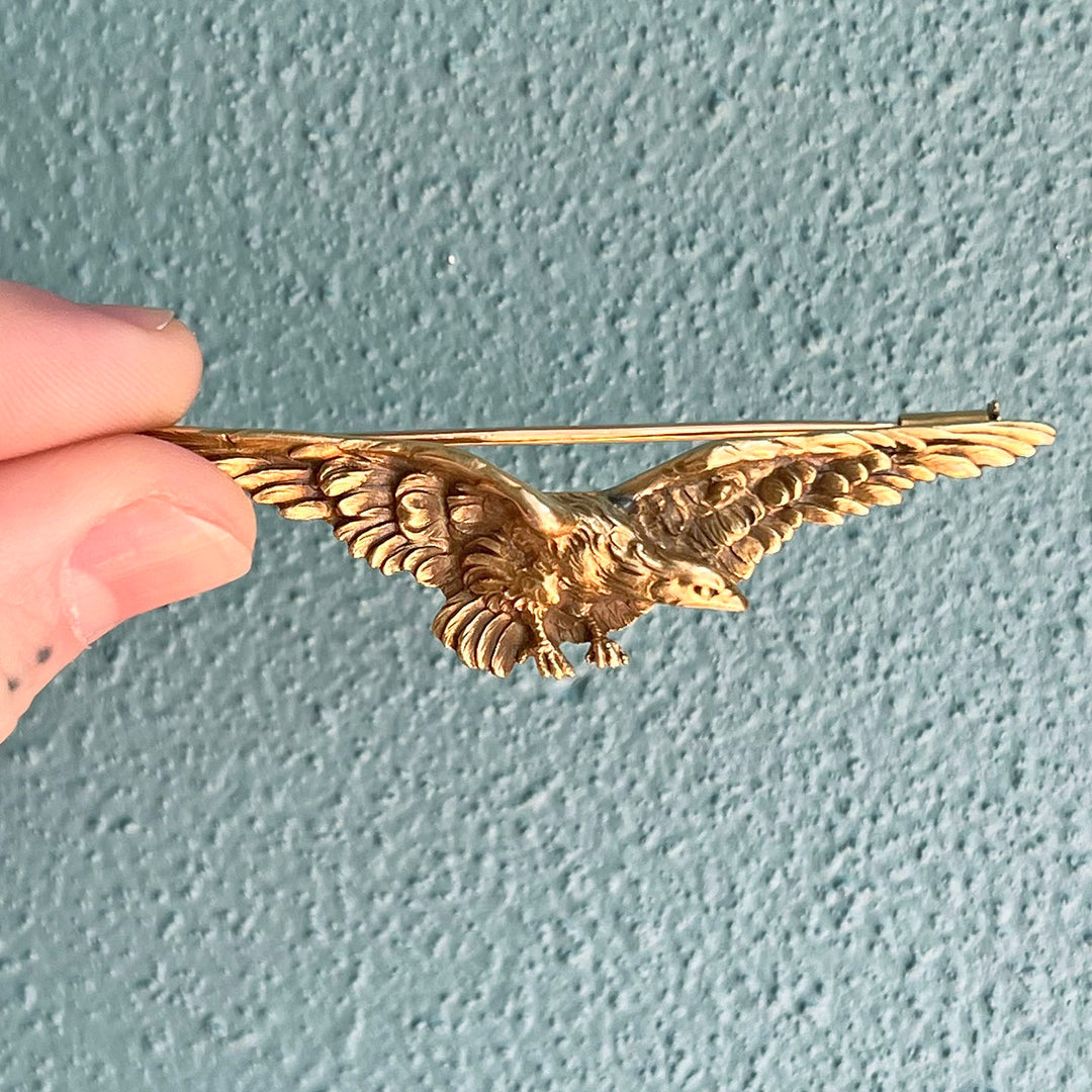 Antique 18k French Eagle Brooch c.1900