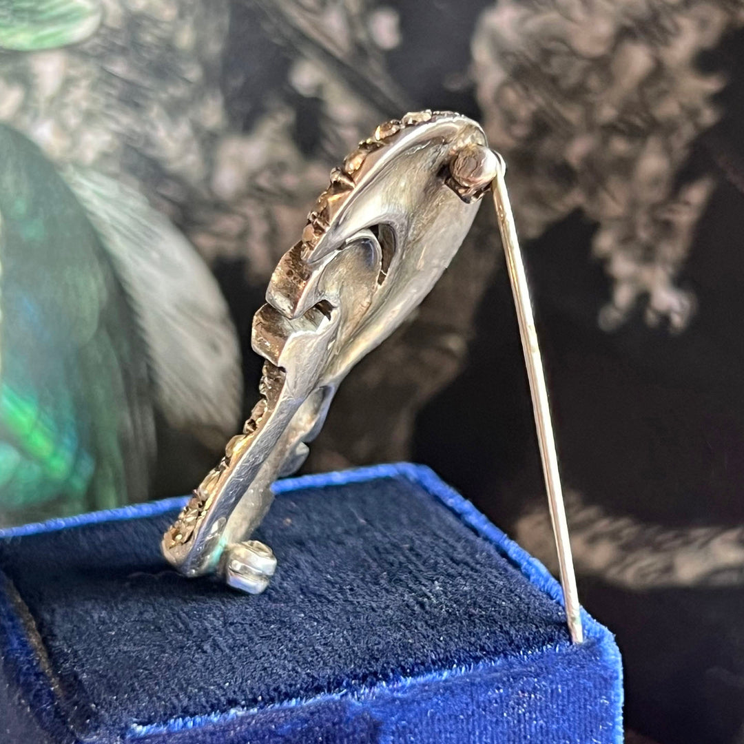 Victorian Silver Paste Squirrel Brooch