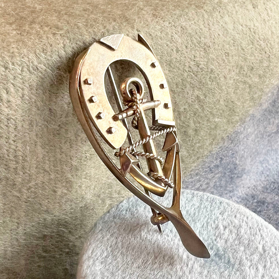Victorian Silver 'Good Luck' Brooch