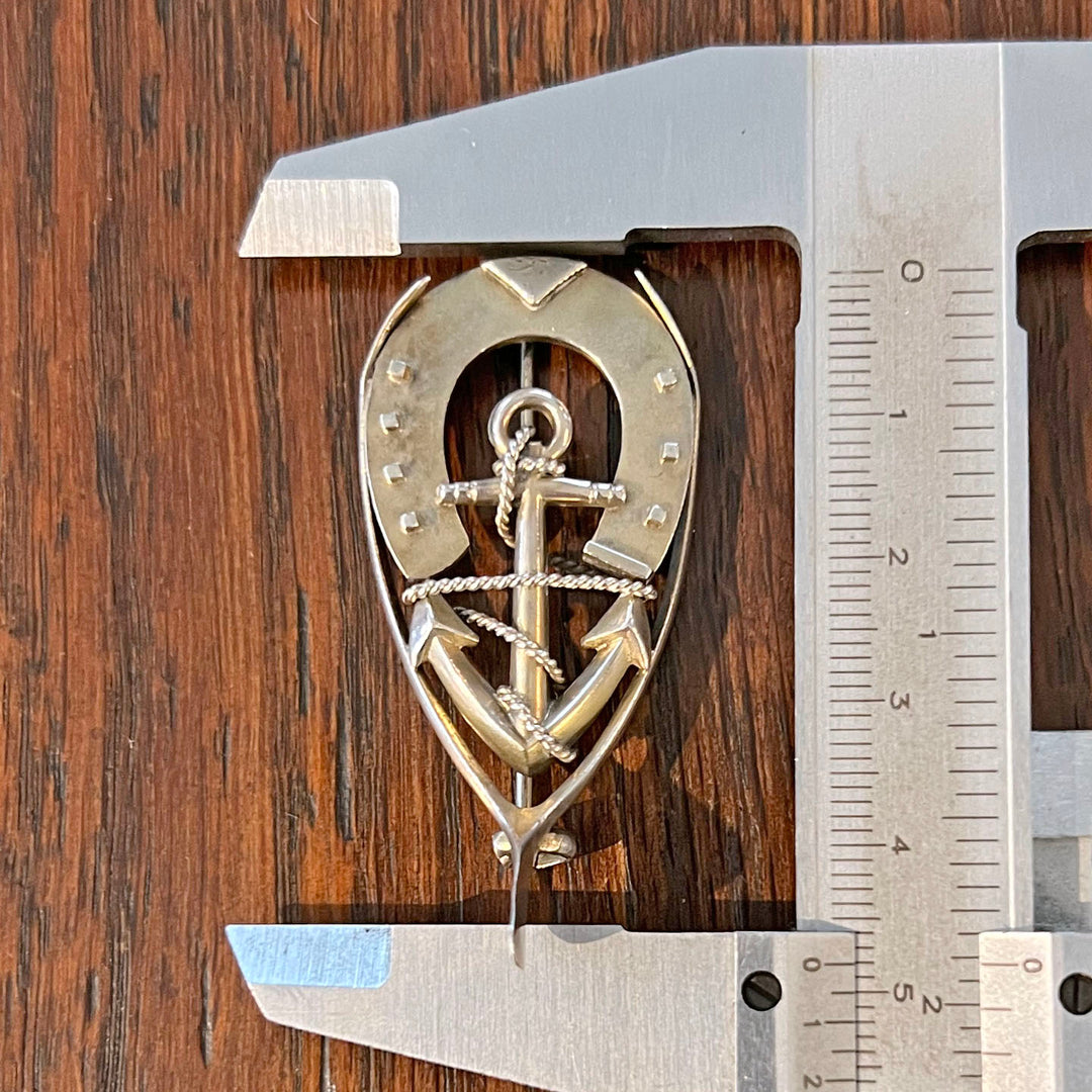 Victorian Silver 'Good Luck' Brooch