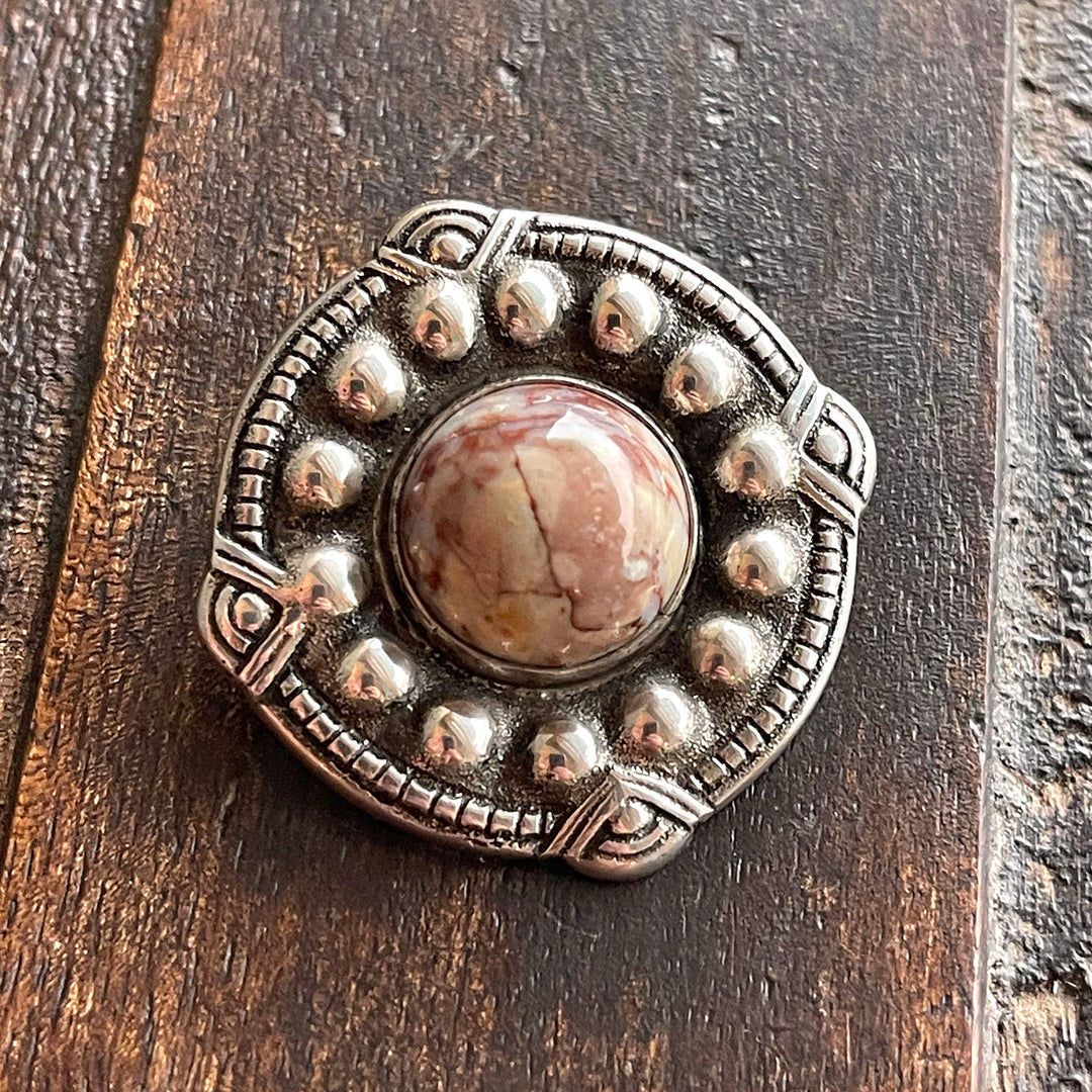 Norwegian Silver Agate Brooch by Henrik Moller, c. 1920