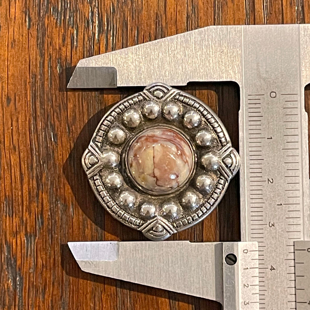 Norwegian Silver Agate Brooch by Henrik Moller, c. 1920