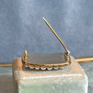 Georgian Pearl and Hair Brooch Pin 18k Gold