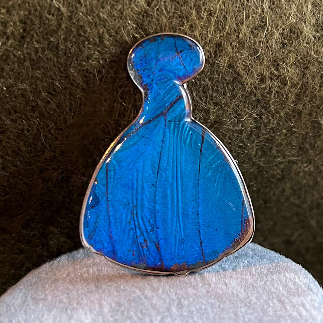 Antique Art Deco Silver Butterfly Wing Brooch