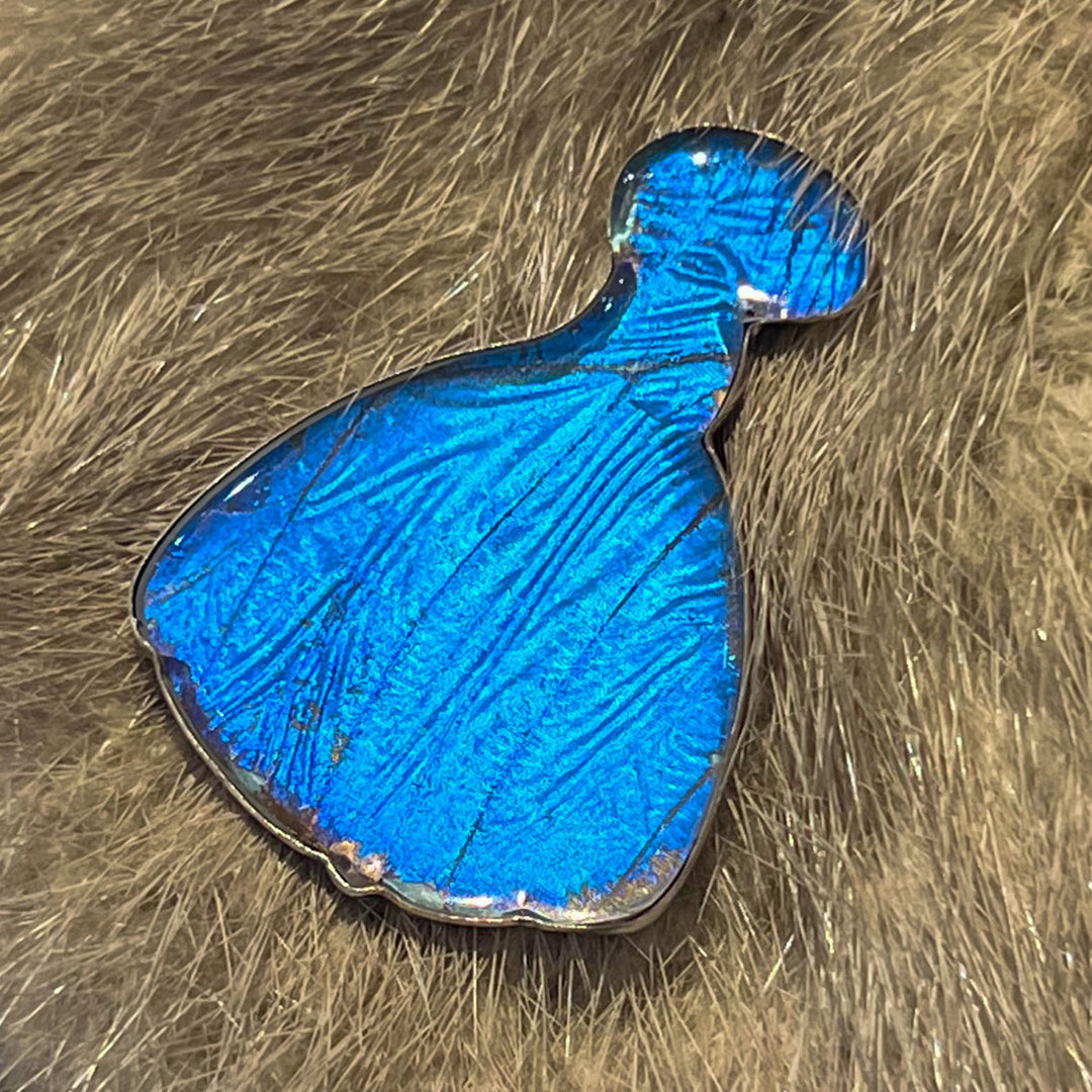 Antique Art Deco Silver Butterfly Wing Brooch