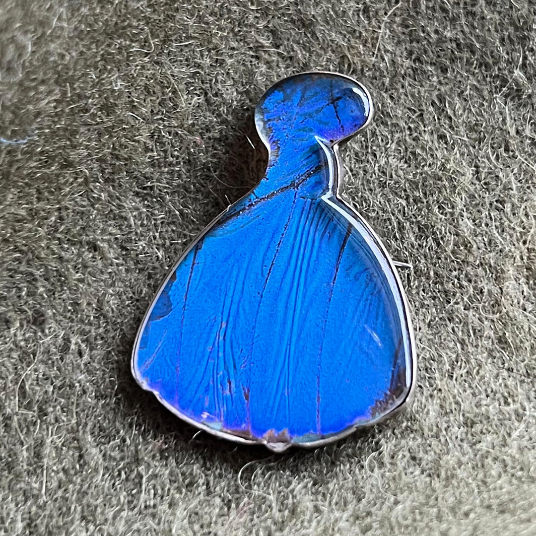 Antique Art Deco Silver Butterfly Wing Brooch