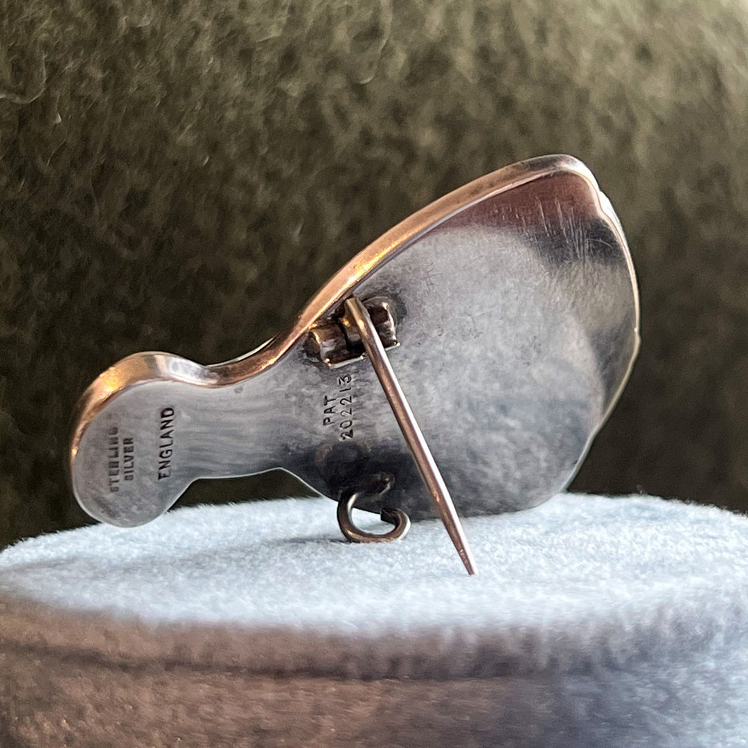 Antique Art Deco Silver Butterfly Wing Brooch