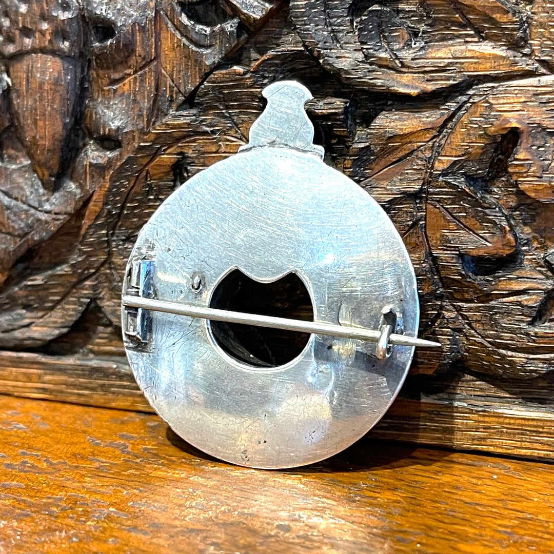 Victorian Scottish Silver Agate Brooch Garter Buckle