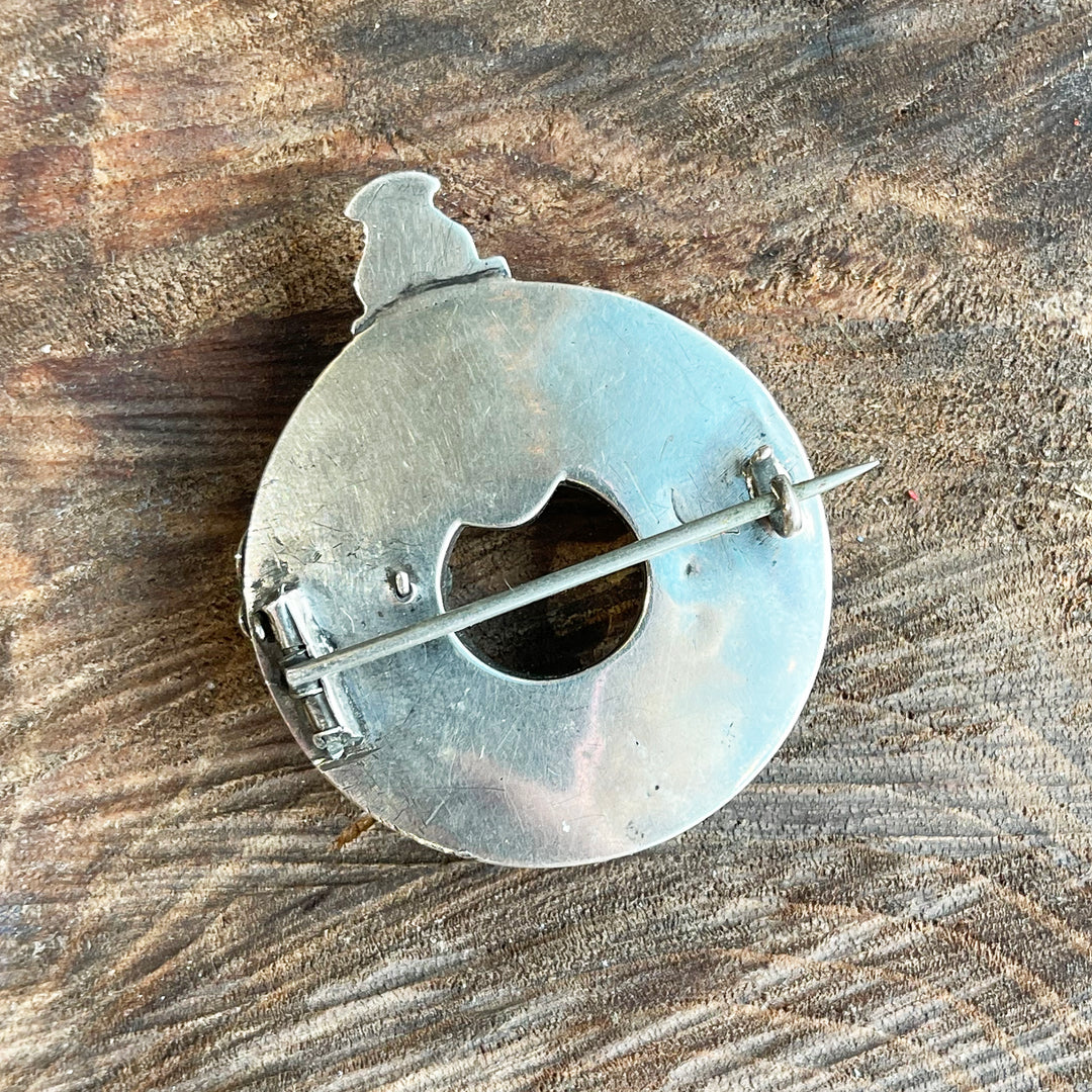 Victorian Scottish Silver Agate Brooch Garter Buckle