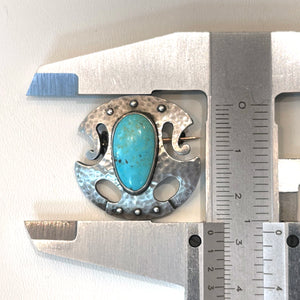 Arts and Crafts Era Murrle, Bennett and Co. Silver Turquoise Brooch