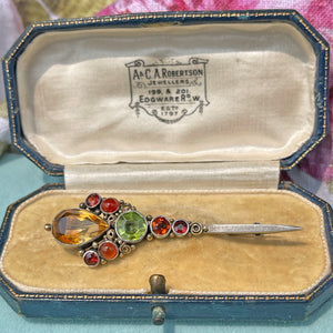 Antique Multi-gemstone Brooch Pin by Dorrie Nossiter
