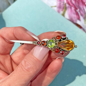 Antique Multi-gemstone Brooch Pin by Dorrie Nossiter